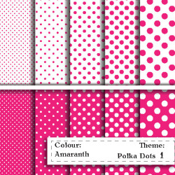 Papier do scrapbookingu  - amarantowe kropy