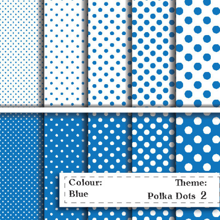 Papier do scrapbookingu  - niebieskie kropy