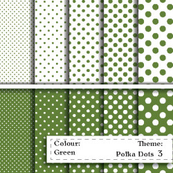 Papier do scrapbookingu  - zielone kropy