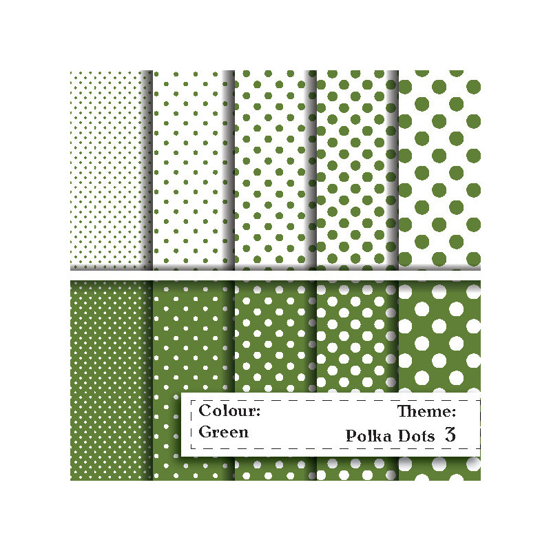 Papier do scrapbookingu - zielone kropy Papier do scrapbookingu - zielone kropy