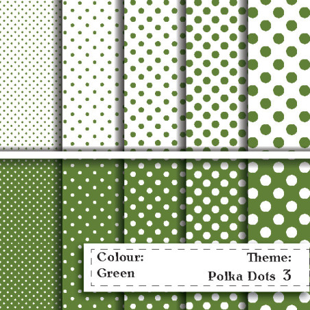 Papier do scrapbookingu  - zielone kropy