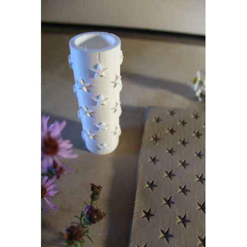 Wałek do gliny z wzorem w gwiazdki