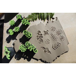 Zestaw 9 małych stempelków do gliny / modeliny – styl etno