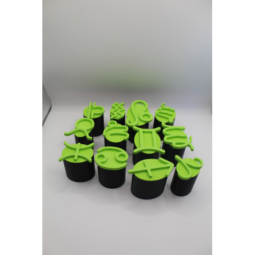 Duże stempelki do modeliny – Znaki Zodiaku | komplet 12 wzorów