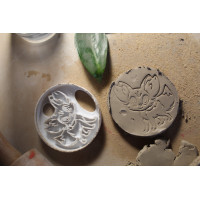 Wycinak + stempel do gliny / modeliny – fenek (Ø 8,5 cm)