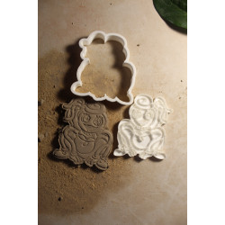 Wycinak + stempel do gliny / modeliny – uśmiechnięta ośmiorniczka (8 × 6 cm)