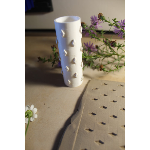 Wałek do gliny z wzorem w diamenty