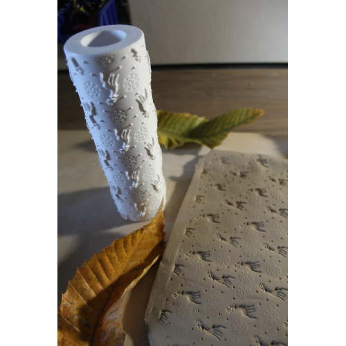 Wałek do gliny z teksturą – wzór świąteczny 2