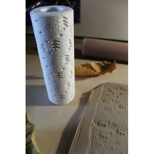 Wałek do gliny z teksturą – wzór świąteczny 4