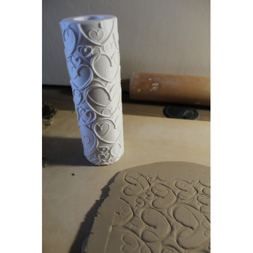 Wałek do gliny z teksturą – Wzór Walentynkowy 3