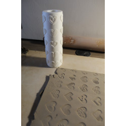 Wałek do gliny z teksturą – Wzór Walentynkowy 4