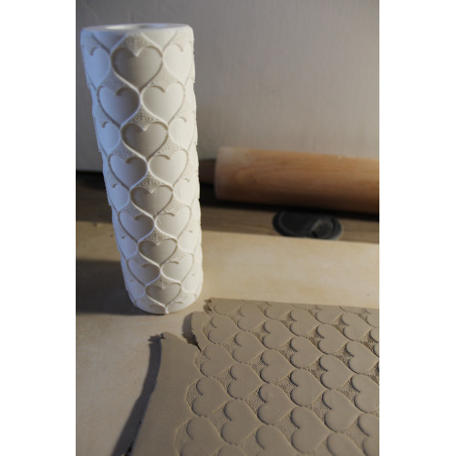 Wałek do gliny z teksturą – Wzór Walentynkowy 5