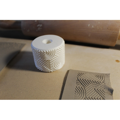 Mały wałek do gliny – Wzór walentynkowy 1