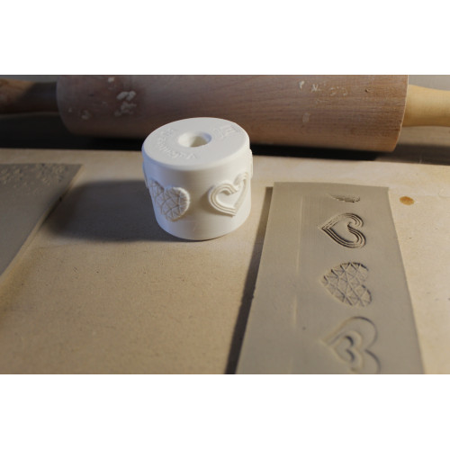 Mały wałek do gliny – Wzór walentynkowy 2