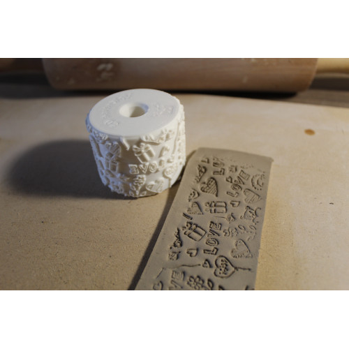 Mały wałek do gliny – Wzór walentynkowy 4