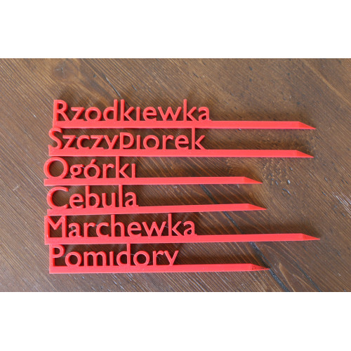 Etykiety do roślin – zestaw 6 tabliczek ogrodowych - Czerwone