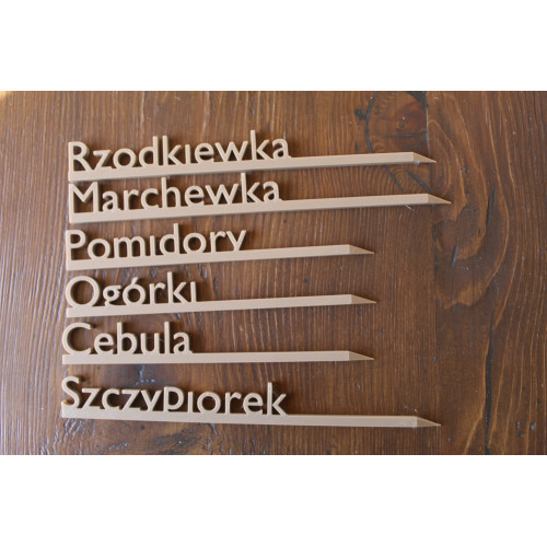 Etykiety do roślin – zestaw 6 tabliczek ogrodowych - Brązowe