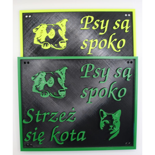 “Dogs Are Cool, Beware of the Cat” Sign – Funny Cat Lover Door Plaque