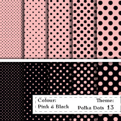 Polka Dot pattern - Pink&Black