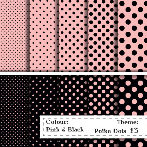 Polka Dot pattern - Pink&Black