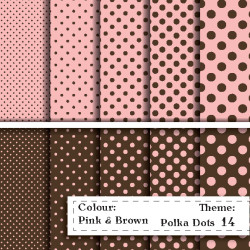 Polka Dot pattern - Pink&Brown