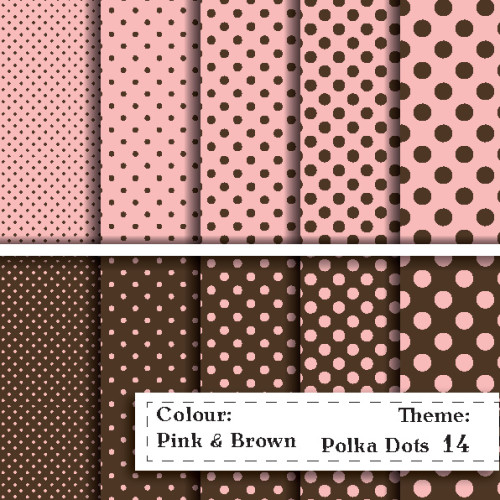 Polka Dot pattern - Pink&Brown