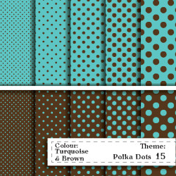 Polka Dot pattern - Turquoise&Brown