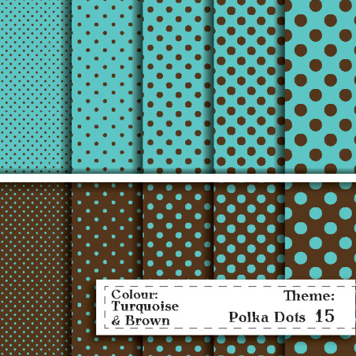 Polka Dot pattern - Turquoise&Brown