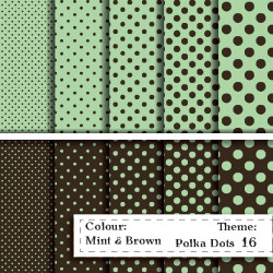 Polka Dot pattern - Mint&Brown