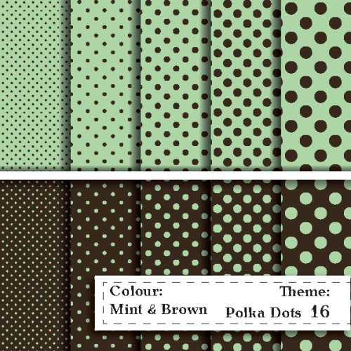 Polka Dot pattern - Mint&Brown