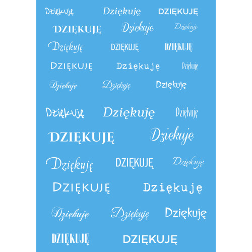 Dziękuję - Niebieskie Tło