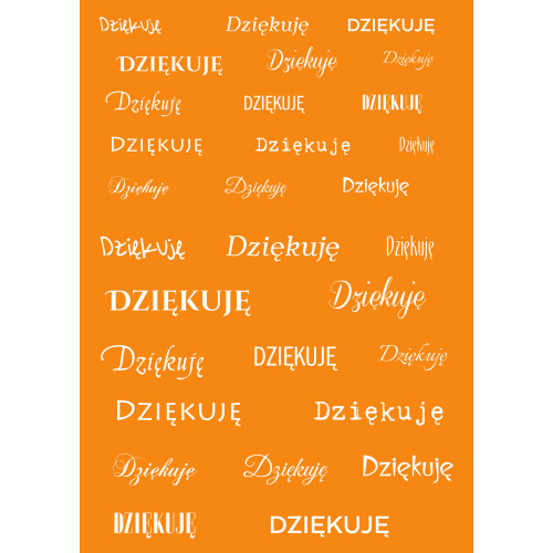 Dziękuję - Pomarańczowe Tło