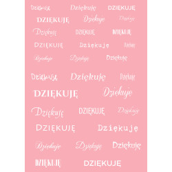 Dziękuję - Różowe Tło