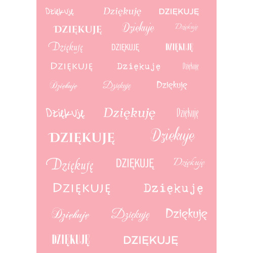 Dziękuję - Różowe Tło
