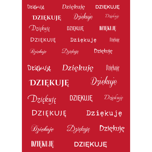 Dziękuję - Czerwone Tło