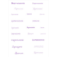 Papier do scrapbookingu – napis „Zaproszenie” - fiolet Papier do scrapbookingu – napis „Zaproszenie” - fiolet