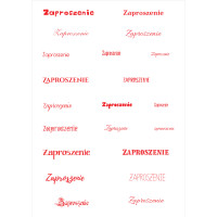 Papier do scrapbookingu – napis „Zaproszenie” - czerwone Papier do scrapbookingu – napis „Zaproszenie” - czerwone