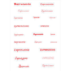 Papier do scrapbookingu – napis „Zaproszenie” - czerwone