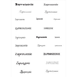 Papier do scrapbookingu – napis „Zaproszenie” - czarne