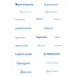 Papier do scrapbookingu – napis „Zaproszenie” - niebieskie