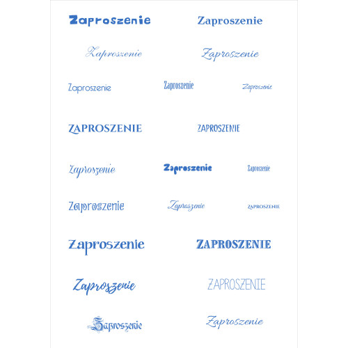 Papier do scrapbookingu – napis „Zaproszenie” - niebieskie Papier do scrapbookingu – napis „Zaproszenie” - niebieskie