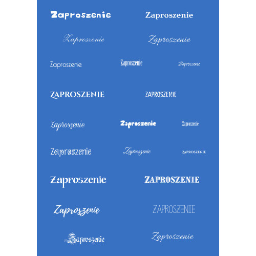 Papier do scrapbookingu – napis „Zaproszenie” - niebieskie tło Papier do scrapbookingu – napis „Zaproszenie” - niebieskie tło