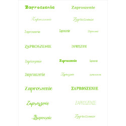 Papier do scrapbookingu – napis „Zaproszenie” - zielone