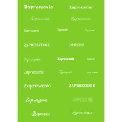 Papier do scrapbookingu – napis „Zaproszenie” - zielone tło