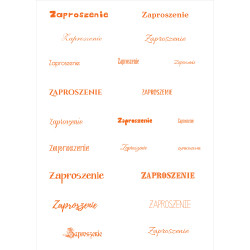 Papier do scrapbookingu – napis „Zaproszenie” - pomarańczowe