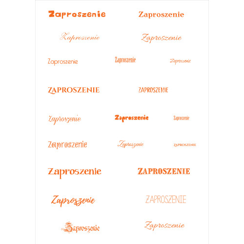 Papier do scrapbookingu – napis „Zaproszenie” - pomarańczowe Papier do scrapbookingu – napis „Zaproszenie” - pomarańczowe