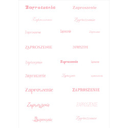 Papier do scrapbookingu – napis „Zaproszenie” - różowe tło