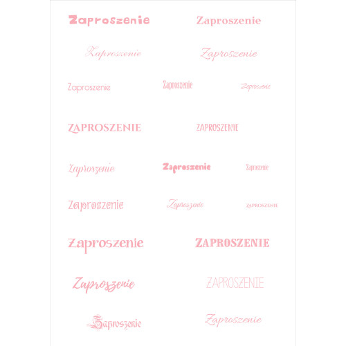 Papier do scrapbookingu – napis „Zaproszenie” - różowe tło Papier do scrapbookingu – napis „Zaproszenie” - różowe tło