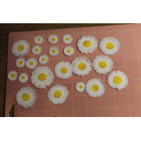 Komplet scrapek – stokrotki | Zestaw 23 papierowych scrapek