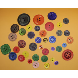 Komplet scrapek – kolorowe guziki | Zestaw 39 papierowych scrapek